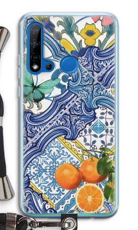 Blue tiles and oranges