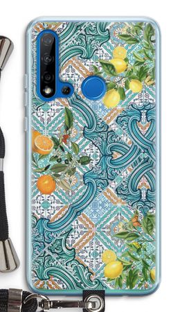 Blue tiles, lemons and oranges