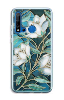 Blue stained glass flowers