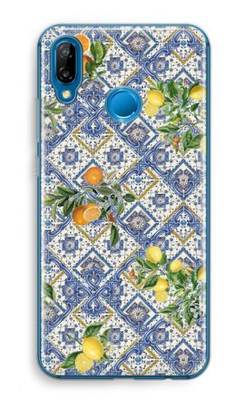 Blue tiles, lemons and oranges - small