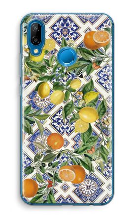 Blue tiles, lemons and oranges