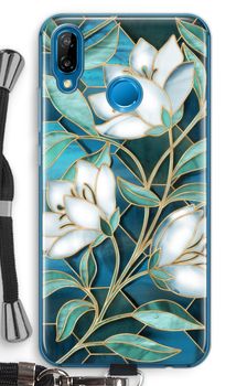 Blue stained glass flowers