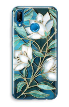 Blue stained glass flowers