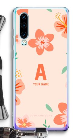 Tropical Pink Flowers Monogram