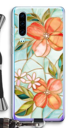 Orange stained glass flower