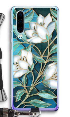 Blue stained glass flowers