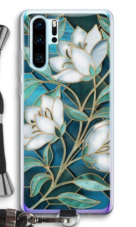 Blue stained glass flowers