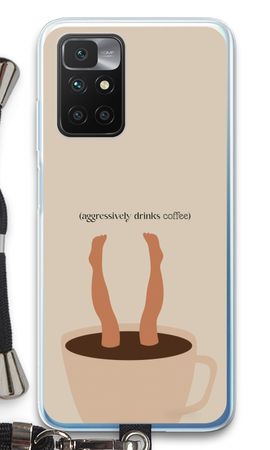 Aggressively drinks coffee