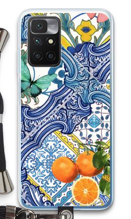 Blue tiles and oranges