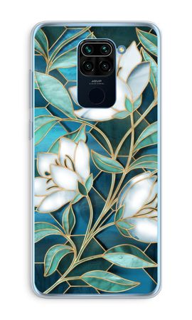 Blue stained glass flowers