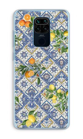 Blue tiles, lemons and oranges - small