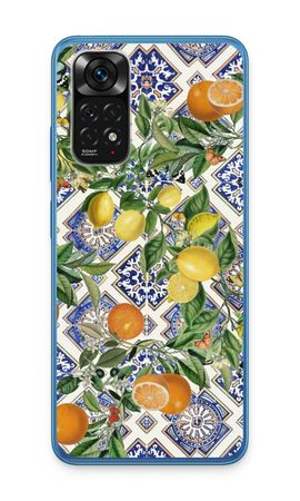 Blue tiles, lemons and oranges