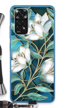 Blue stained glass flowers