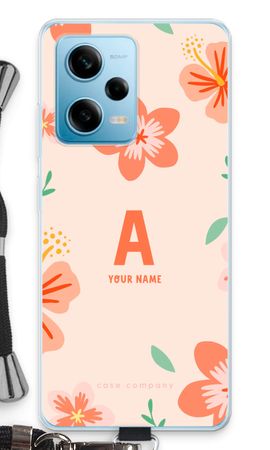 Tropical Pink Flowers Monogram