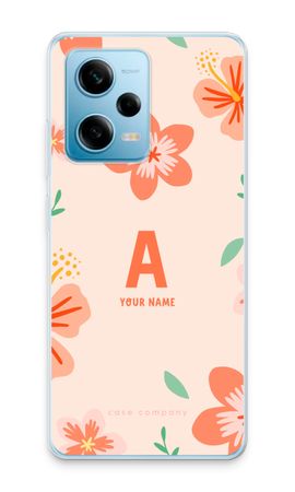 Tropical Pink Flowers Monogram