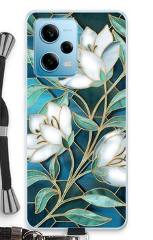 Blauwe glas-in-lood bloemen