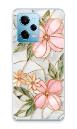 Orange stained glass flower