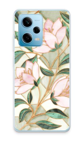 Orange stained glass flower