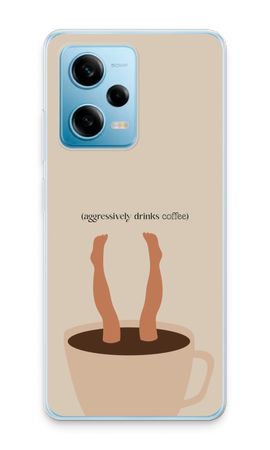 Aggressively drinks coffee