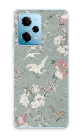 Japanese crane birds blossom