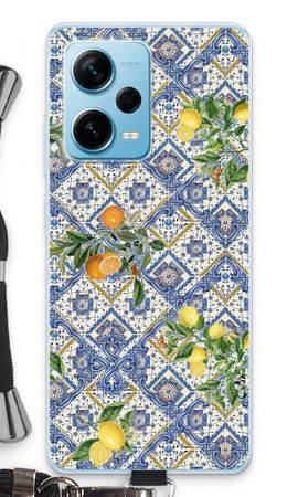 Blue tiles, lemons and oranges - small