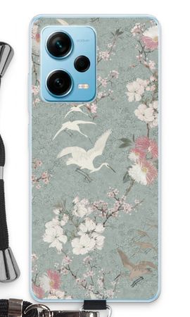 Japanese crane birds blossom