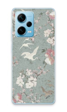 Japanese crane birds blossom