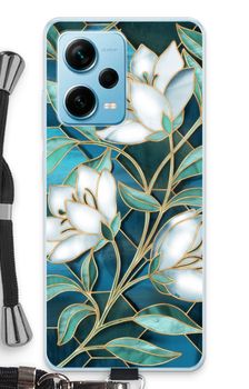 Blue stained glass flowers