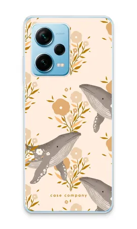 Floral Whales, Coque souple Xiaomi Redmi Note 12 Pro Plus