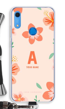Tropical Pink Flowers Monogram