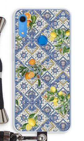 Blue tiles, lemons and oranges - small