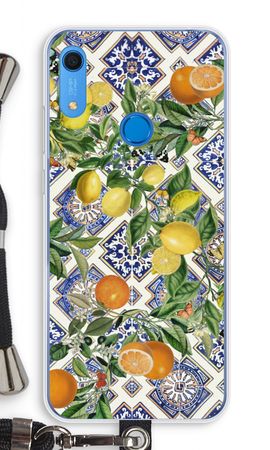 Blue tiles, lemons and oranges