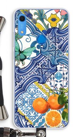 Blue tiles and oranges