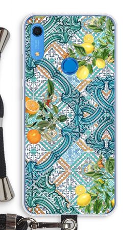 Blue tiles, lemons and oranges