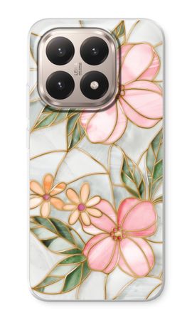Orange stained glass flower