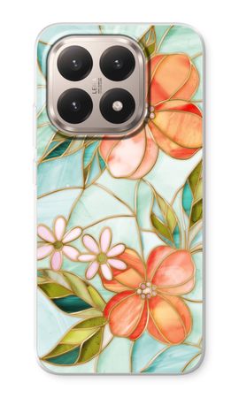 Orange stained glass flower