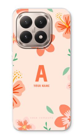 Tropical Pink Flowers Monogram