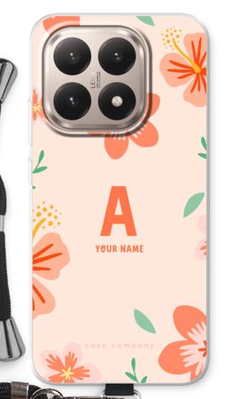 Tropical Pink Flowers Monogram