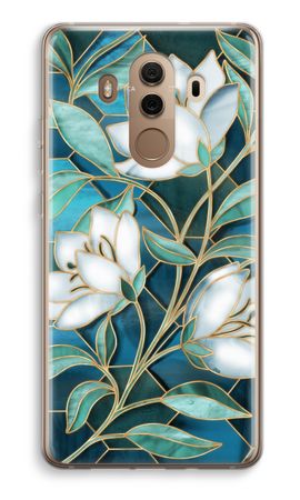 Blue stained glass flowers