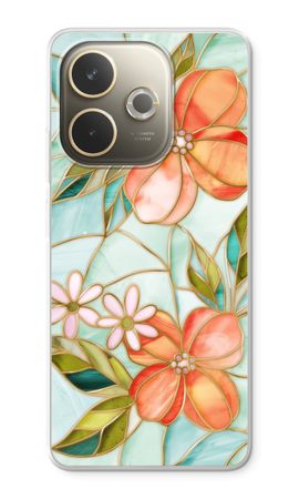 Orange stained glass flower