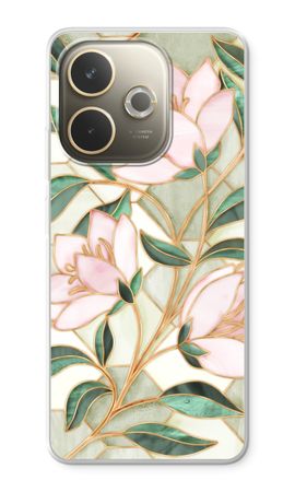 Orange stained glass flower