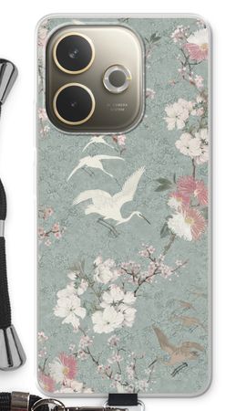 Japanese crane birds blossom