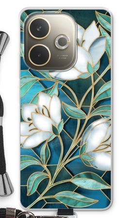 Blue stained glass flowers