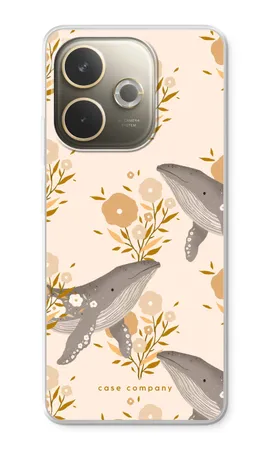 Floral Whales, Miękkie etui Oppo A5 Energy