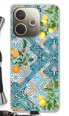 Blue tiles, lemons and oranges