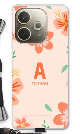Tropical Pink Flowers Monogram