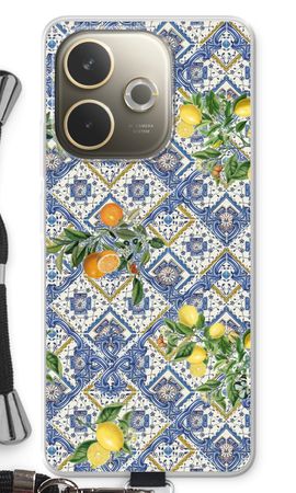 Blue tiles, lemons and oranges - small