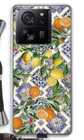 Blue tiles, lemons and oranges