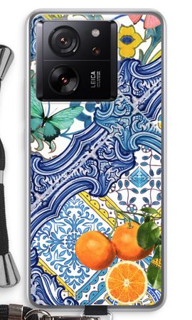 Blue tiles and oranges