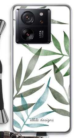 Tropical watercolor leaves